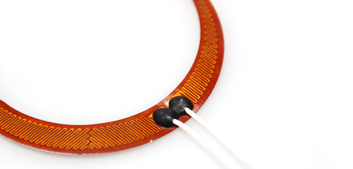 Round Polyimide strip heater with PTFE leads