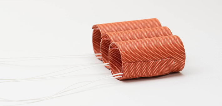 Preformed silicone heaters with PTFE-leads