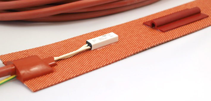 Silicone heater with limiter Uchiya, pocket for capillary thermostat and silicone cable