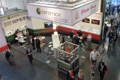 Partners in process heat - This shot of our stand taken from the balcony shows how the new design complemented both companies products.