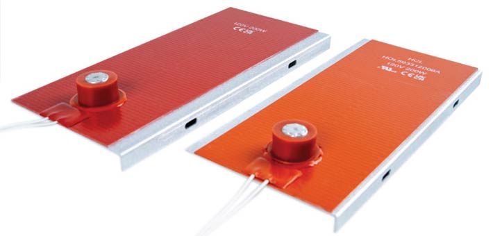 Silicone enclosure heaters pre-attached to mounting plate for easy installation