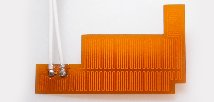 Polyimide (Kapton) foil heater with PTFE leads