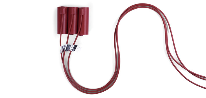 Preformed silicone heater with silicone cable